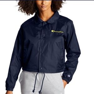 NWT Champion navy blue coaches crop jacket